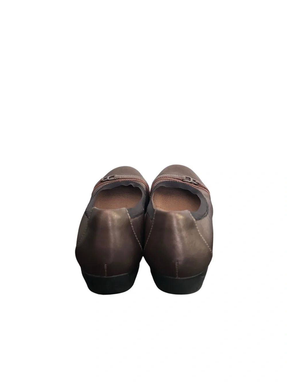 Clarks Womens Cushion Soft Collection Bronze Leather Ballet Flats Size 8.5